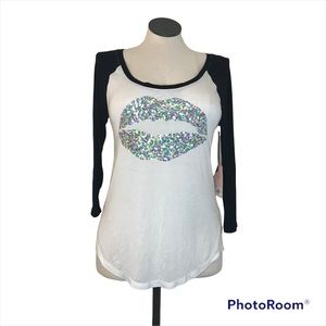 Juicy Couture Black and White Long Sleeve Tee